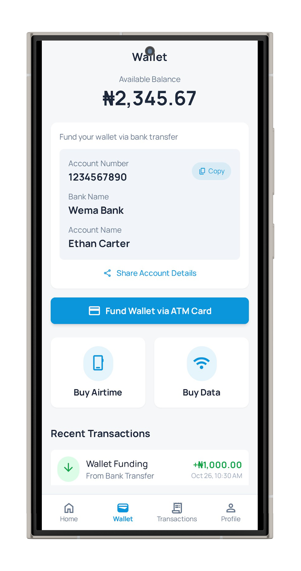 Starboy Global  App - Wallet Management